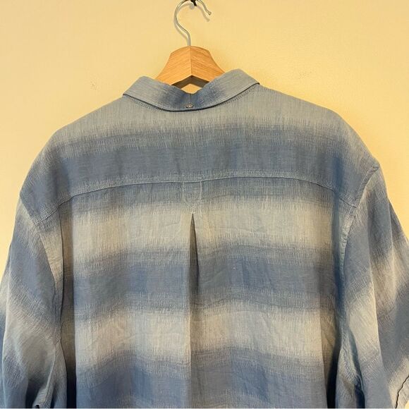 Tommy Bahama Ocean Fade Camp Shirt Button Down Size 2XLB Short Sleeve Blue - Picture 8 of 10